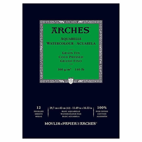 ARCHES PADS ARCHES A3 (297x420mm) 300gsm - Medium (CP) Arches Watercolour Pads