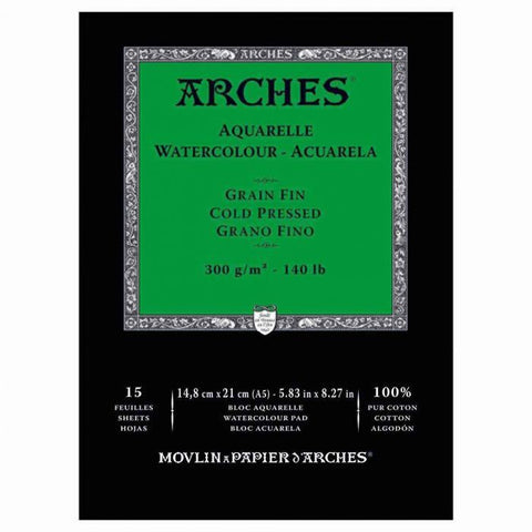 ARCHES PADS ARCHES A5 (148x210mm) 300gsm - Medium (CP) Arches Watercolour Pads