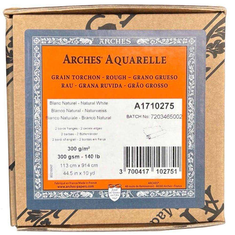 ARCHES ROLLS ARCHES 300gsm / Rough / Roll 1.13m x 9.14m Arches Watercolour Paper Roll ( Natural White )