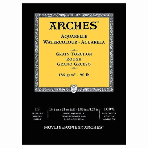 ARCHES PADS ARCHES A5 (148x210mm) 185gsm - Rough (RGH) Arches Watercolour Pads