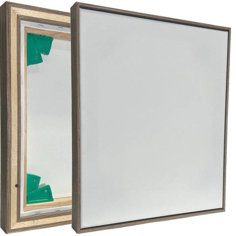 Float Frame Grove Taupe + Artist Custom Canvas